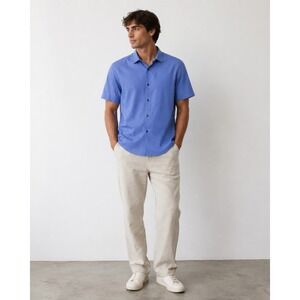 Cactus Man Ricky Singh Shirt Men's XXXL blue Botton Up Short Sleeve 4-way...